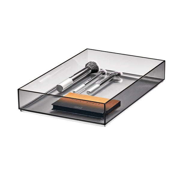 idesign iDesign Cosmetic Drawer Organizer 8" x 12" x 2" Smoke/Matte Black
