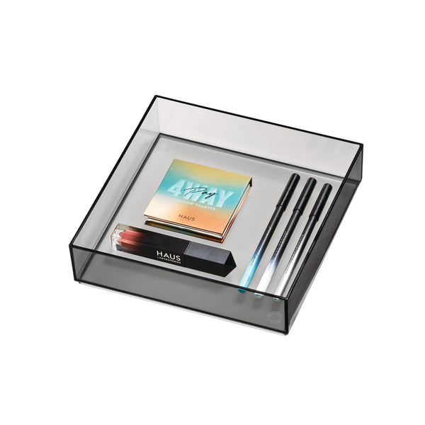 idesign iDesign Cosmetic Drawer Organizer 8" x 8" x 2" Smoke/Matte Black