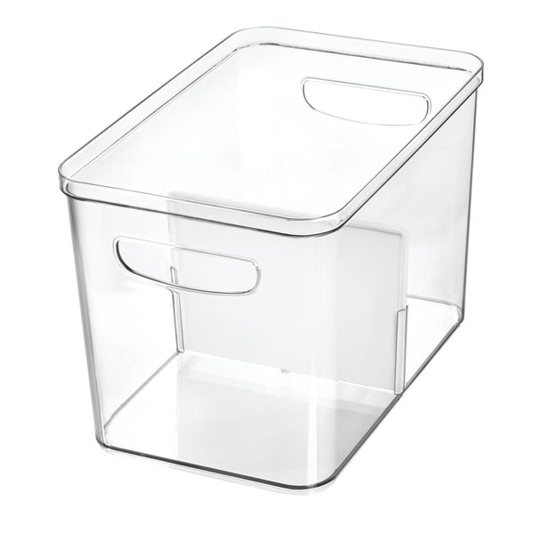 Idesign IDesign Crisp Divided Bin Recycled Plastic Clear And Matte White