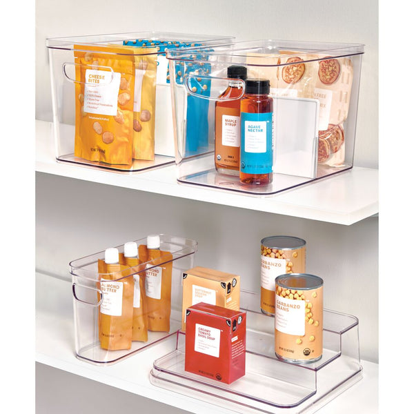 Idesign IDesign Crisp Divided Bin Recycled Plastic Clear And Matte White