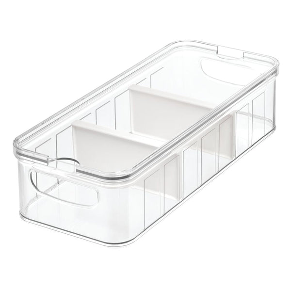 Idesign IDesign Crisp Large Divided Bin Made With Recycled Plastic In Clear