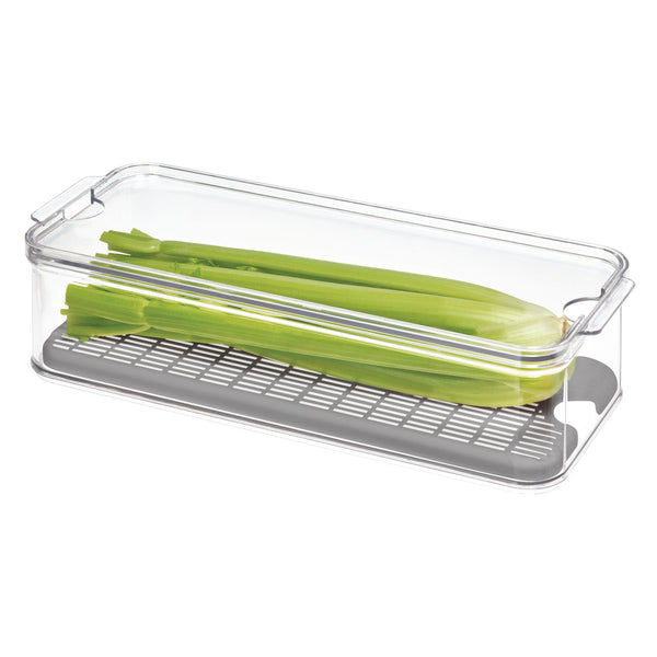 Idesign IDesign Crisp Produce Plastic Fridge Bin 15.72" X 6.32" X 3.76" Clear