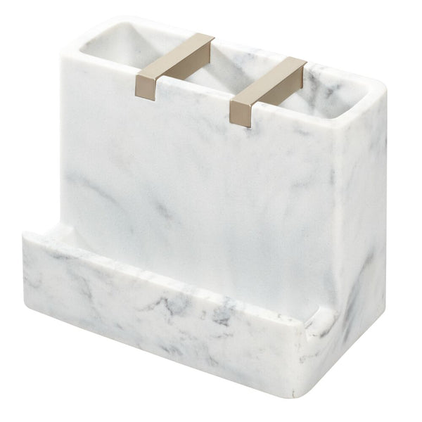 Idesign IDesign Dakota Vanity Center In White Marble And Matte Satin