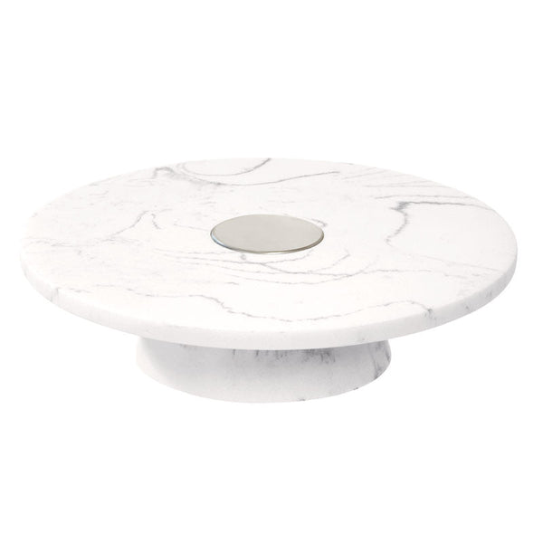 Idesign IDesign Dakota Vanity Tray In White Marble And Satin