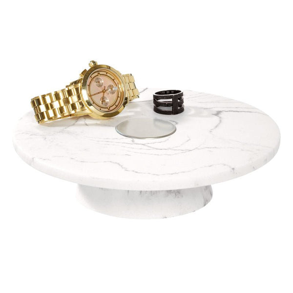 Idesign IDesign Dakota Vanity Tray In White Marble And Satin