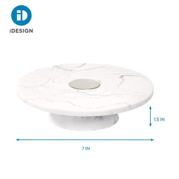 Idesign IDesign Dakota Vanity Tray In White Marble And Satin