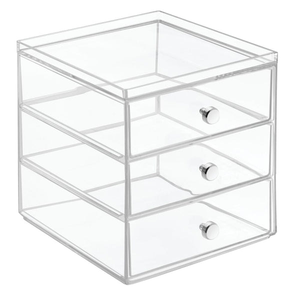 Idesign Drawers - Glasses - 3 Drawer Clear