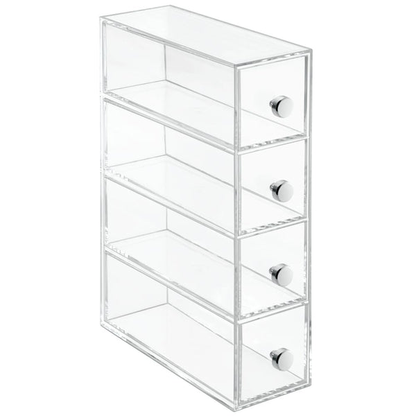 Idesign IDesign Drawers Tower - 4 Drawer Flip In Clear