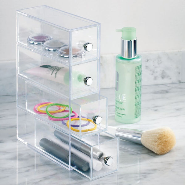 Idesign IDesign Drawers Tower - 4 Drawer Flip In Clear