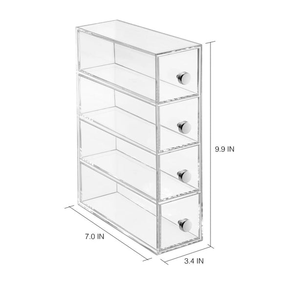 Idesign IDesign Drawers Tower - 4 Drawer Flip In Clear