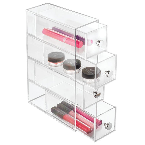 idesign iDesign Drawers Tower - 4 Drawer Flip in Clear