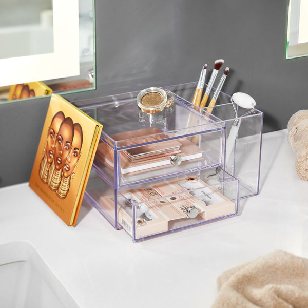 Idesign IDesign Drawers With Side Organizer - 2 Drawer In Clear