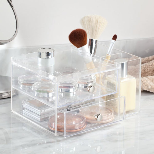 Idesign IDesign Drawers With Side Organizer - 2 Drawer In Clear