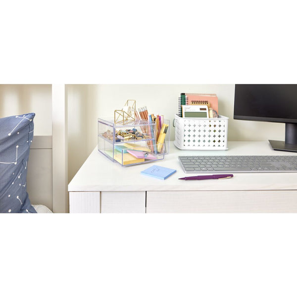 Idesign IDesign Drawers With Side Organizer - 2 Drawer In Clear