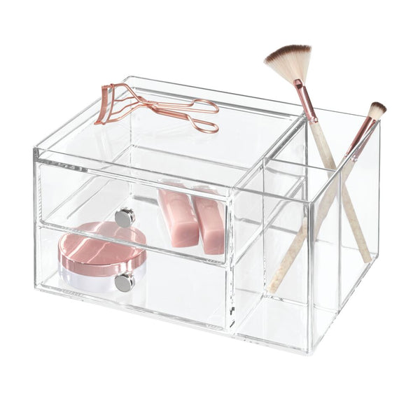 idesign iDesign Drawers with Side Organizer - 2 Drawer in Clear