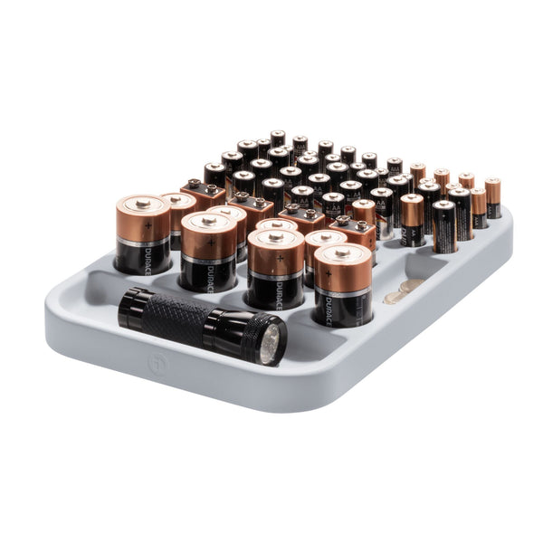 idesign iDesign Eco BPA-Free Recycled Plastic Divided Battery Organizer Insert Gray