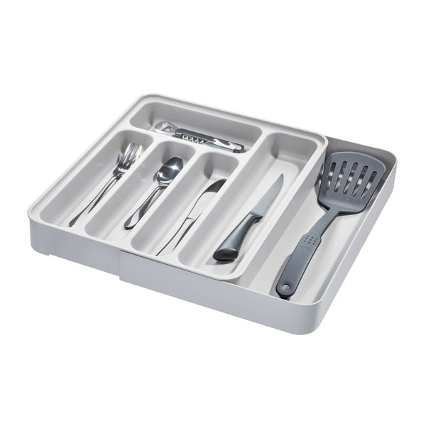 idesign iDesign Eco BPA-Free Recycled Plastic Expandable Flatware and Cutlery Tray Flint
