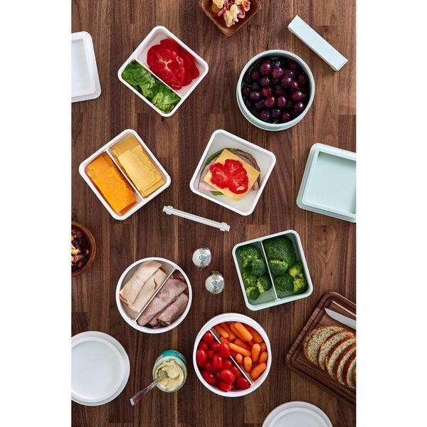 Idesign IDesign Eco Divided Food Storage Containers Made From Recycled Plastic With Lids In Coconut