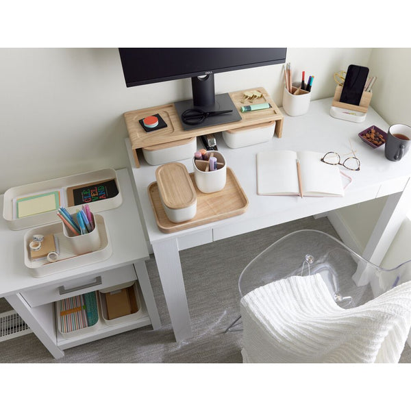 Idesign Eco Office Ceramic Desktop Set Coconut