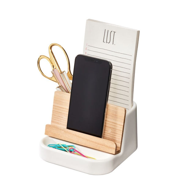 idesign Eco Office Ceramic Tablet Stand Coconut