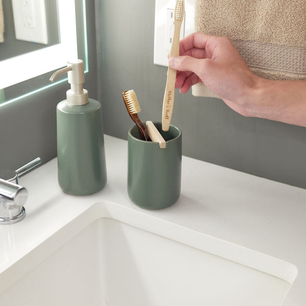 Idesign IDesign Eco Vanity Ceramic Refillable Tall Soap Dispenser