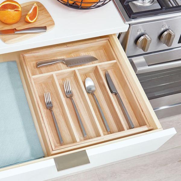 Idesign IDesign EcoWood Natural Paulownia Wood Expandable Flatware And Cutlery Tray