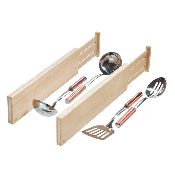 idesign iDesign EcoWood Natural Paulownia Wood Expandable Tall Drawer Divider Inserts (Set of 2)
