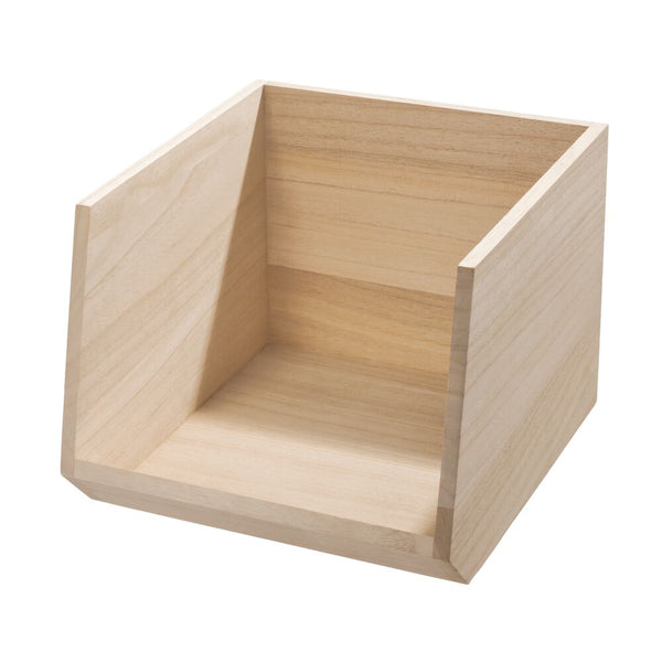 Idesign IDesign EcoWood Natural Paulownia Wood Open Front Storage Bin