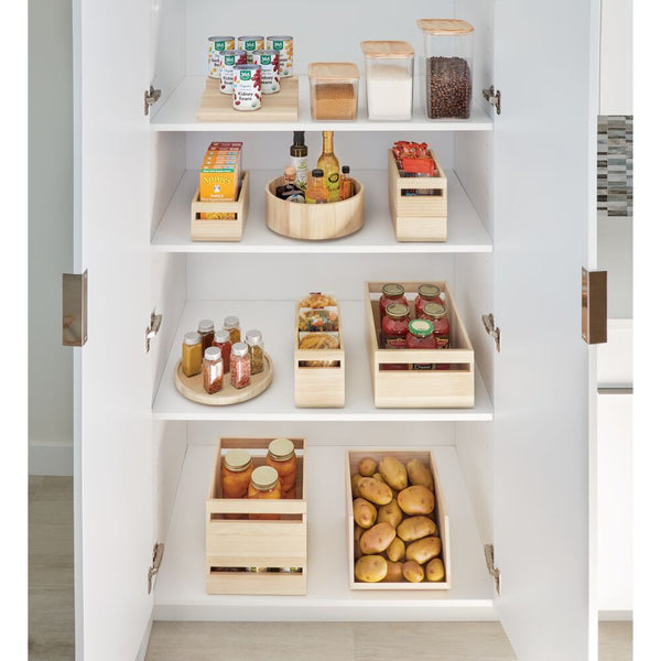 Idesign IDesign EcoWood Natural Paulownia Wood Storage Bin With Handles