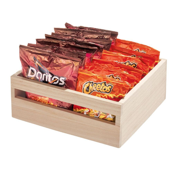 idesign iDesign EcoWood Natural Paulownia Wood Storage Bin with Handles