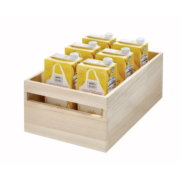 idesign iDesign EcoWood Natural Paulownia Wood Storage Bin with Handles