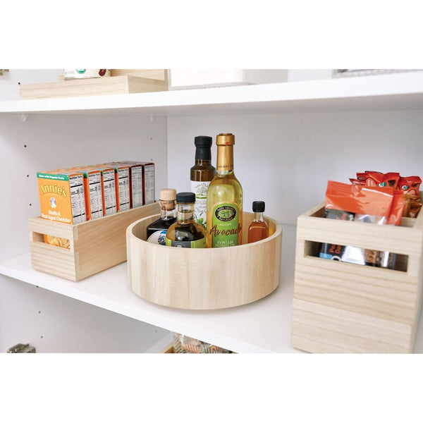 Idesign IDesign EcoWood Natural Paulownia Wood Tall Turntable Organizer