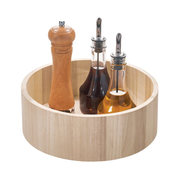 idesign iDesign EcoWood Natural Paulownia Wood Tall Turntable Organizer