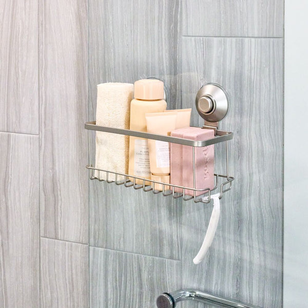 Idesign IDesign Everett Push Lock Shower Suction Basket In Satin