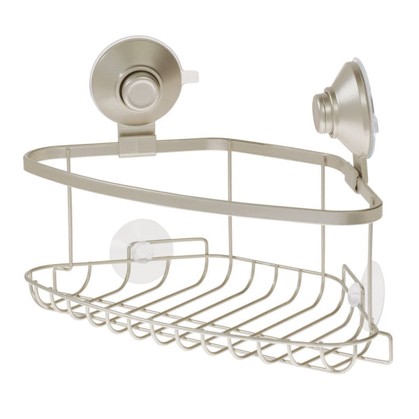 Idesign IDesign Everett Push Lock Shower Suction Corner Basket In Satin