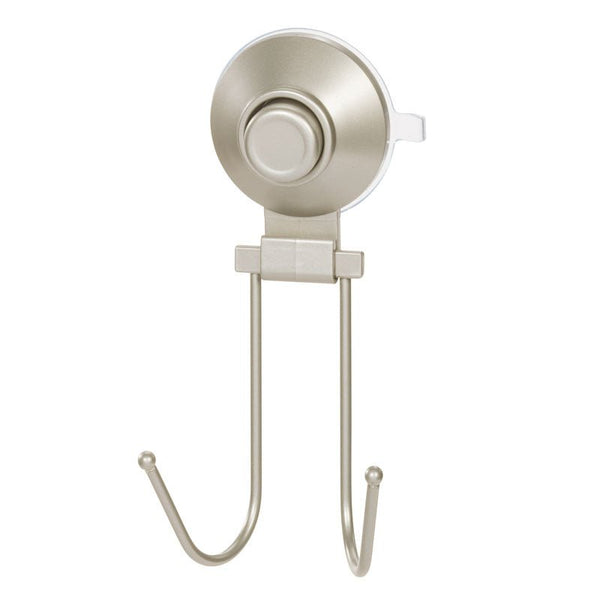 Idesign IDesign Everett Push Lock Shower Suction Double Hook In Satin