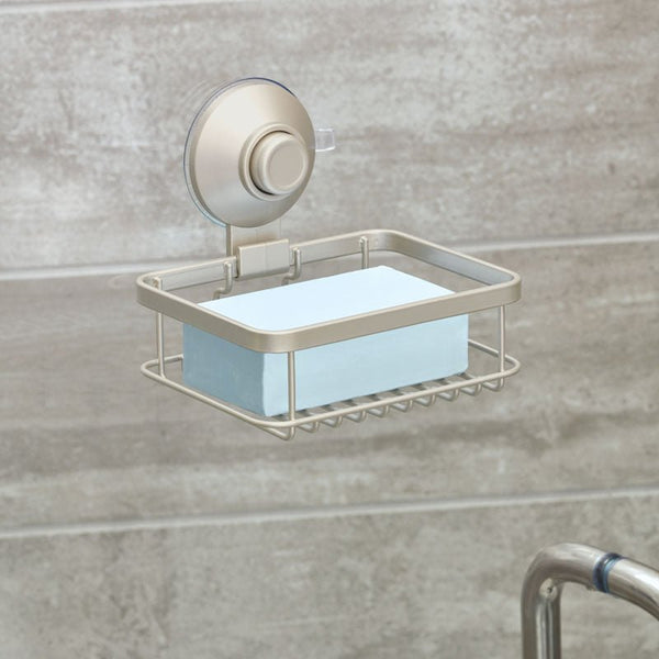 Idesign IDesign Everett Push Lock Shower Suction Soap Dish In Satin