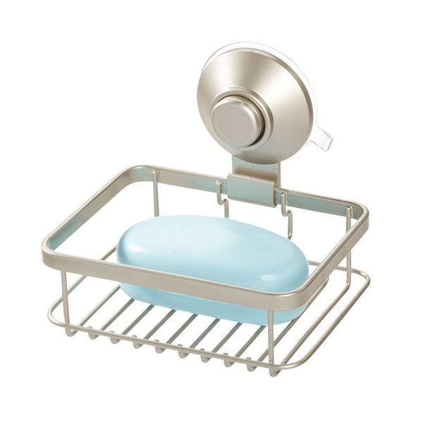 idesign iDesign Everett Push Lock Shower Suction Soap Dish in Satin