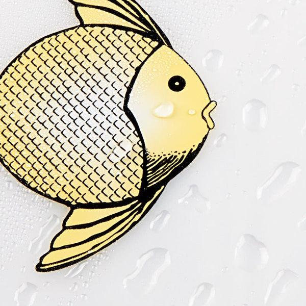 Idesign IDesign Fishy PEVA Shower Curtain 72" X 72" In Blue And Green