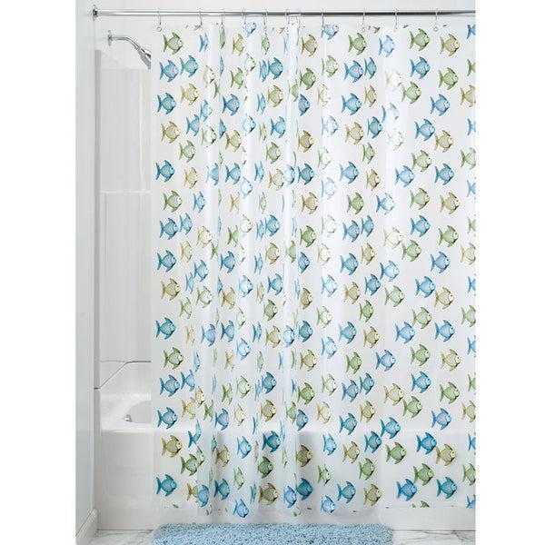 Idesign IDesign Fishy PEVA Shower Curtain 72" X 72" In Blue And Green