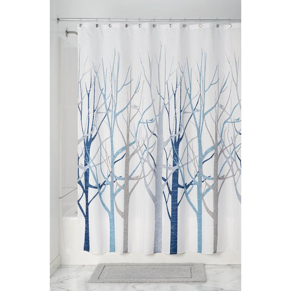 Idesign IDesign Forest Shower Curtain 72" X 72" In Blue And Gray