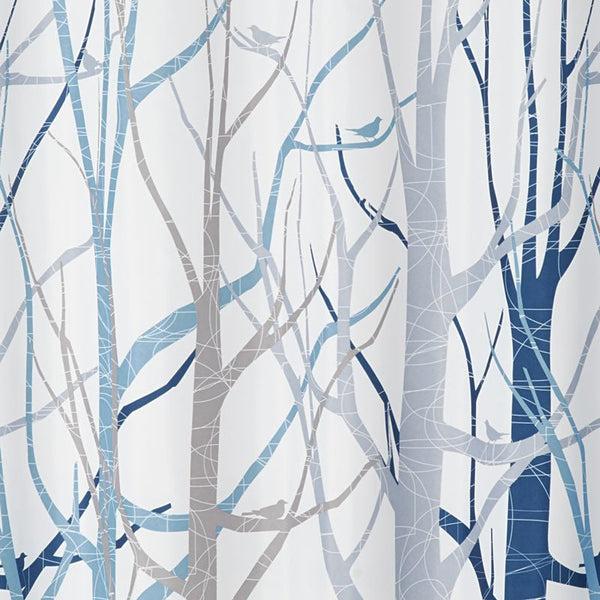 Idesign IDesign Forest Shower Curtain 72" X 72" In Blue And Gray