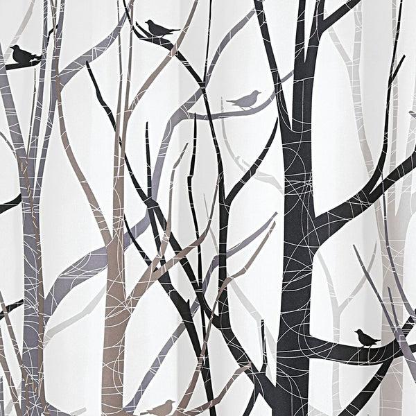 idesign Forest Shower Curtain Gray/Black