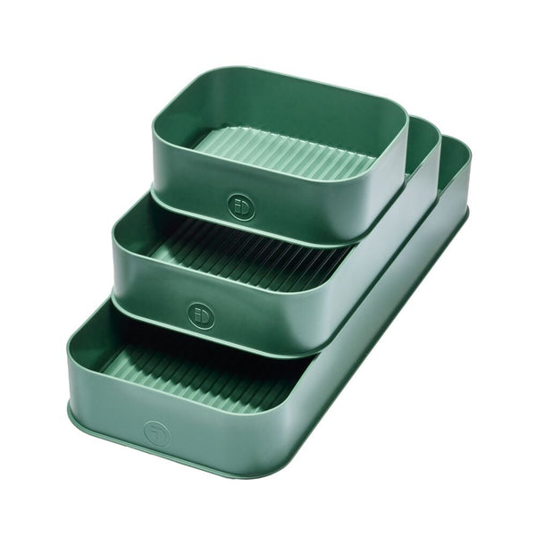Idesign IDesign Fresnel Recycled Plastic Organizer Bins In Moss - 3 Piece Set