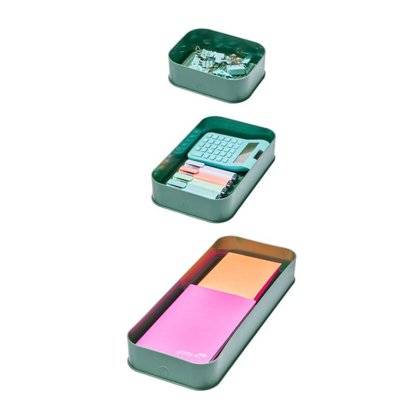 idesign iDesign Fresnel Recycled Plastic Organizer Bins in Moss - 3 Piece Set