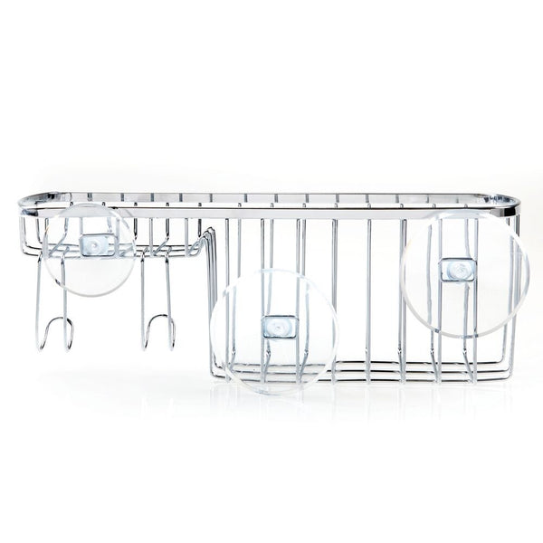 Idesign IDesign Gia Shower Suction Combo Basket In Chrome