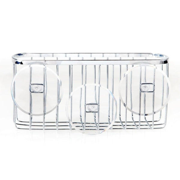 Idesign Gia Suction Rectangular Basket Chrome