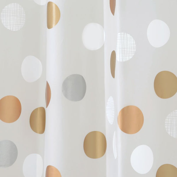 Idesign IDesign Gilly Dot PEVA Shower Curtain 72" X 72" In Metallic