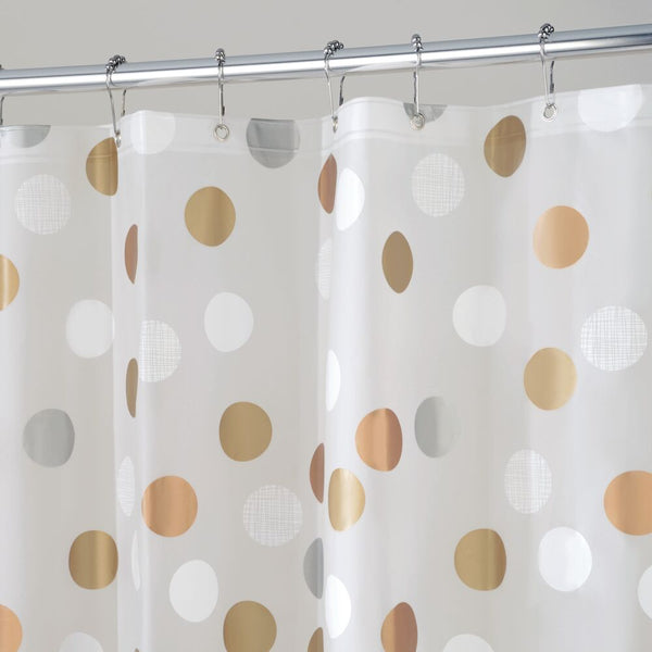 idesign iDesign Gilly Dot PEVA Shower Curtain 72" x 72" in Metallic