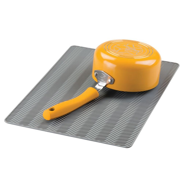 Idesign IDesign Chevron Drying Mat - Large In Gray